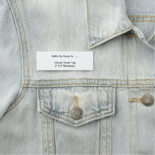 Custom 3x1 Name Tag Simple Clean Modern Style