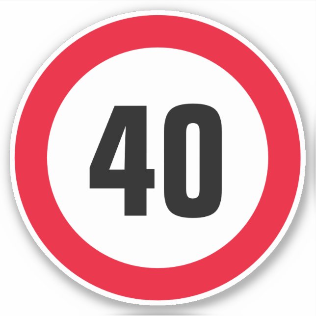 Custom 40 kmh or mph Speed Limit vinyl stickers (Front)
