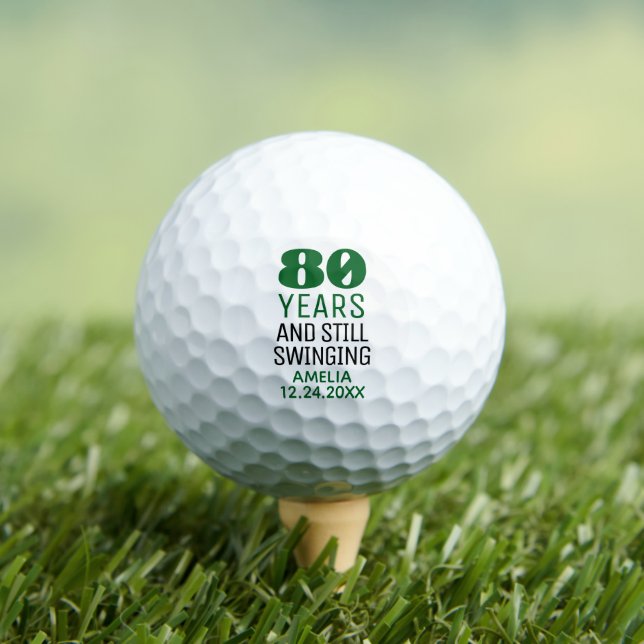 Custom 40th 50th 60th 70th 80th 90th Birthday Gift Golf Balls (Insitu Tee)