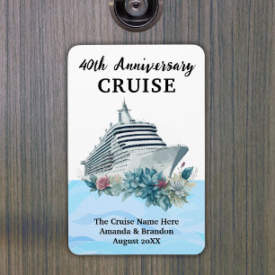 Custom 40th Anniversary Cruise Cabin Door Magnet