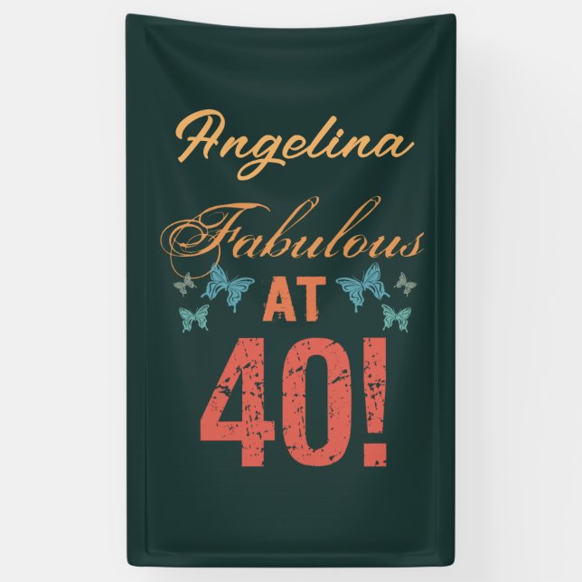 Custom 40th Birthday Fabulous Banner (Vertical)