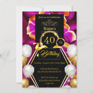 Custom 40th Birthday Invitation