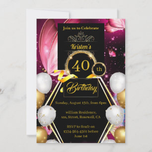 Custom 40th Birthday Invitation