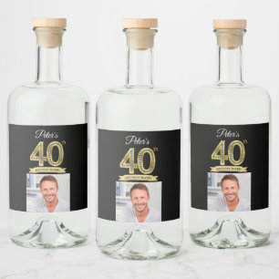 Custom 40th Birthday Party Mini Liquor Favour Labe Bottle Label