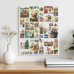 Custom 42 Photo Collage Canvas Print<br><div class="desc">Make your own photo display canvas wall art featuring 42 of your cherished photo memories in a modern grid style photo collage. Simply add your pictures for custom photo home decor or personalised gift for family and friends.</div>