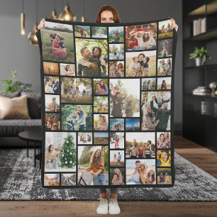 Custom 42 Photo Collage Fleece Blanket