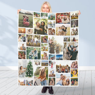 Custom 42 Photo Collage Fleece Blanket