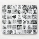Custom 42 Photos Modern Family & Pet Memories Mouse Pad<br><div class="desc">Add custom pet dog,  cat,  or bird,  family and friends photos with simple frame</div>