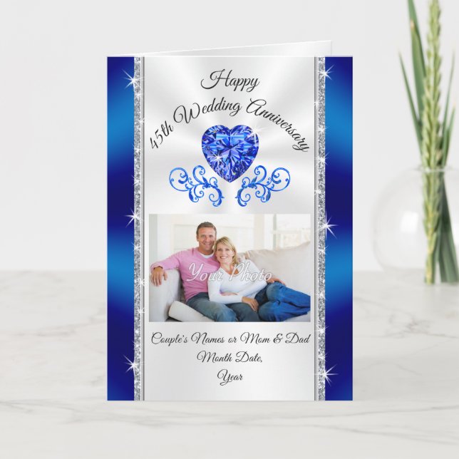 Custom 45th Wedding Anniversary Cards for Wife (Front)
