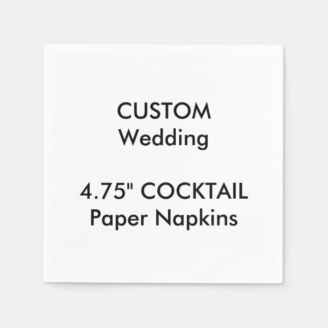 Custom 4.75" COCKTAIL Disposable Paper Napkins (Front)