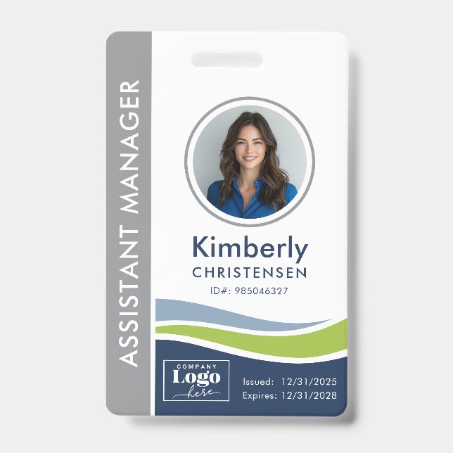 Custom 4 Colour Modern Corporate Employee ID Badge (Front)