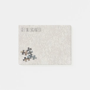 Custom 4 Earth Tone Puzzle Pieces Bottom Corner Post-it Notes