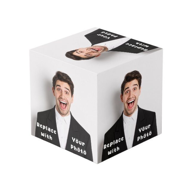 Custom 4"   Keepsake Photo Cube (Back Angled)