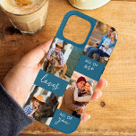 Custom 4 Photo All of Me Loves All of You Blue iPhone 13 Pro Max Case<br><div class="desc">Personalised Phone case for iphone 13 pro max (and many other models). The case features a custom photo collage with 4 of your favourite photos and the wording "All of Me Loves All of You". The photo template is set up ready for you to add your photos, which are displayed...</div>