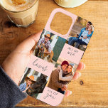 Custom 4 Photo All of Me Loves All of You Pink<br><div class="desc">Personalised Phone case for iphone 13 pro max (and many other models). The case features a custom photo collage with 4 of your favourite photos and the wording "All of Me Loves All of You". The photo template is set up ready for you to add your photos, which are displayed...</div>