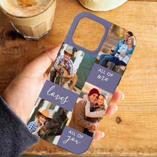 Custom 4 Photo All of Me Loves All of You Purple Case-Mate iPhone Case