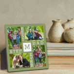 Custom 4 Photo Collage Best Stepdad Ever Green Plaque<br><div class="desc">Custom Photo Plaque with 4 photo collage for the Best Stepdad Ever. The template is set up ready for you to add 4 of your favorite photos and an initial. A great gift for Father's day, a birthday or as a keepsake of an event or personal achievement. The design has...</div>