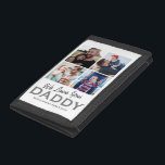 Custom 4 Photo Collage Dad Trifold Wallet<br><div class="desc">Personalised fathers day wallet featuring 4 square family pictures,  the words "we love you daddy",  and the kids names.</div>