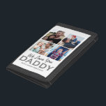 Custom 4 Photo Collage Dad Trifold Wallet<br><div class="desc">Personalised fathers day wallet featuring 4 square family pictures,  the words "we love you daddy",  and the kids names.</div>