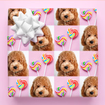 Custom 4 Photo Collage Gift Wrap Square Grid