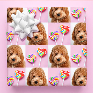 Custom 4 Photo Collage Gift Wrap Square Grid
