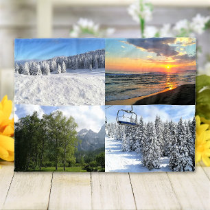 Custom 4 Photo Collage Personalised Fleece Blanket