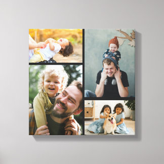 Custom 4 photo collage - White background Canvas Print