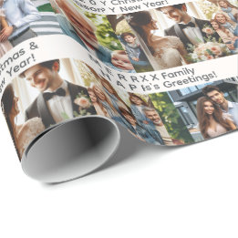 Custom 4 Photo Family Friends Occasions Birthday Wrapping Paper