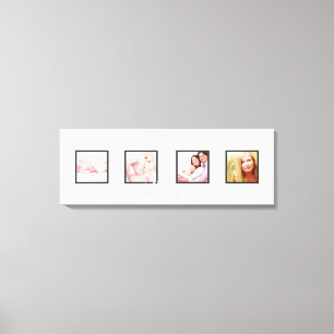 custom 4-Photo frames DIY font+background Canvas Print