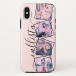 Custom 4 Photo Handwritten Monogram Name Couple Case-Mate iPhone Case<br><div class="desc">This romantic, cool, and modern case is perfect for anyone who wishes to carry their loved one with them. It features four customisable photograph pictures. On top of the photos are black outlined twisted frames for a unique and contemporary touch. It also displays a place for a monogram name on...</div>