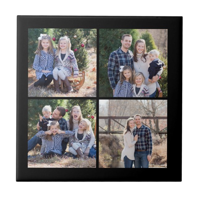 Custom 4 Photo Tile (Front)