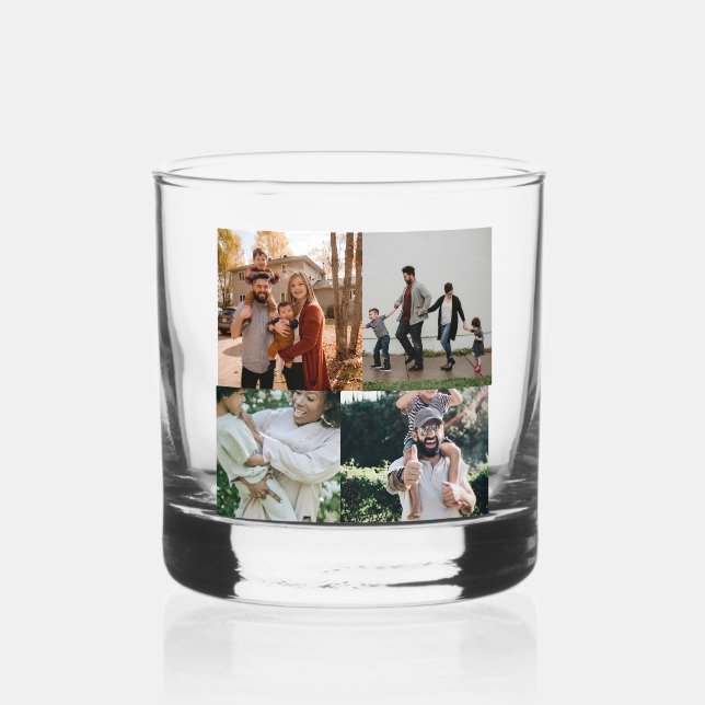 Custom 4 Photo Whiskey Glass (Front)