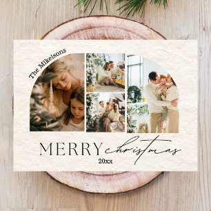 Custom 4 Photos Christmas Holiday Card