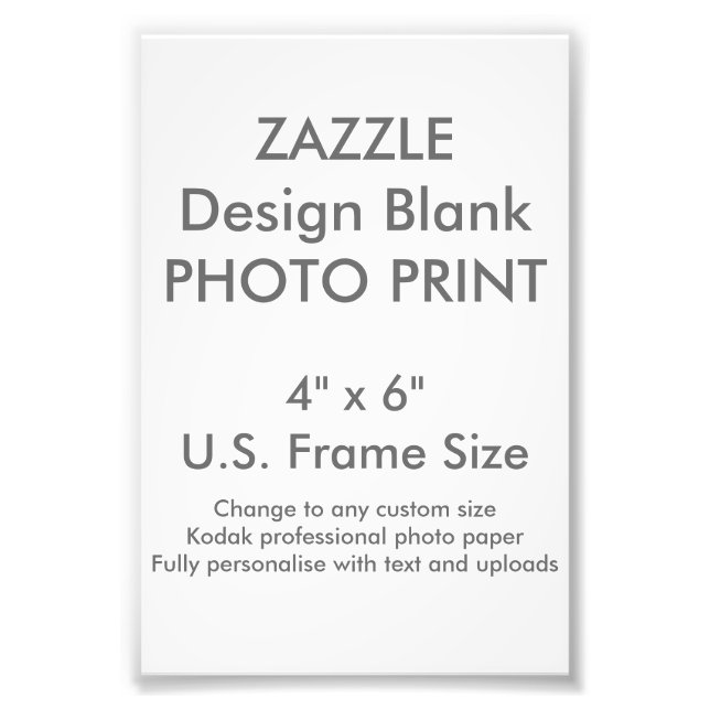 Custom 4" x 6" Photo Print (US Frame Size) (Front)