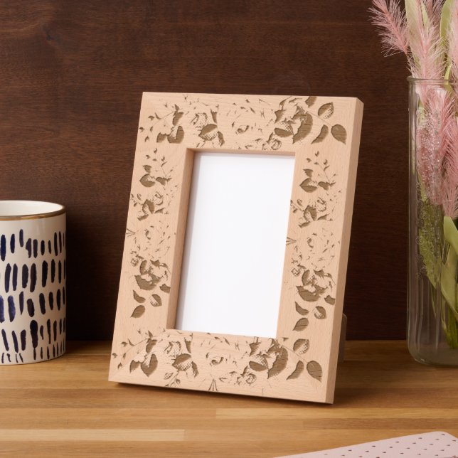 Custom 4" x 6" Portrait, FrameStyle: natural Etched Frames (Left)