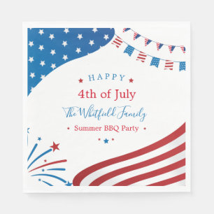 Custom 4th of July Family Summer BBQ Paper Napkin