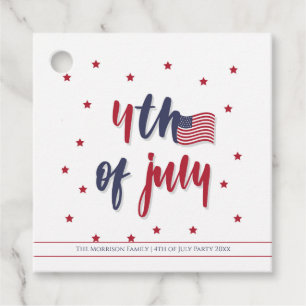 Custom 4th of July Patriotic US Flag Party Favour Tags