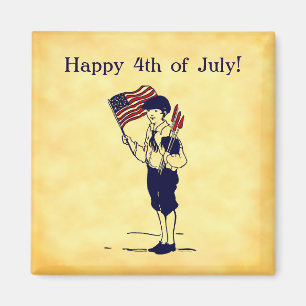 Custom 4th of July US Flag and Fireworks Magnet