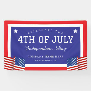 Custom 4th of July USA Flag Theme Business Banner