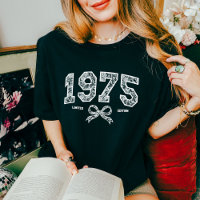 Custom 50th Birthday 1975 Lace Coquette Bow
