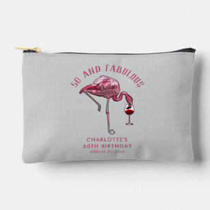 Custom 50th Birthday 50 and Fabulous Swag Accessory Pouch