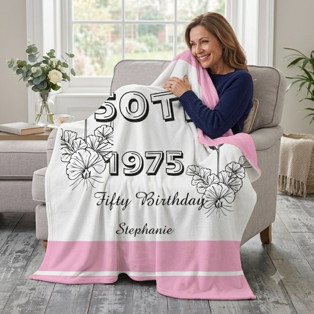 Custom 50th Birthday Blanket for Women,  (Creator Uploaded)