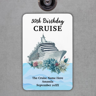 Custom 50th Birthday Cruise Cabin Door Magnet