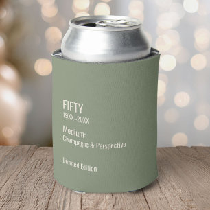 Custom 50th Birthday Funny Museum Label Chic Can Cooler