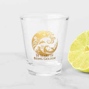 Custom 50th Birthday Gold  Shot Glass