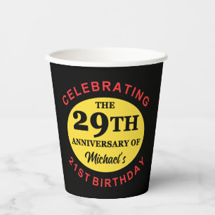 Custom 50th Birthday Humour Paper Cups