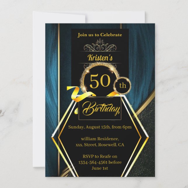 Custom 50th birthday Invitation (Front)