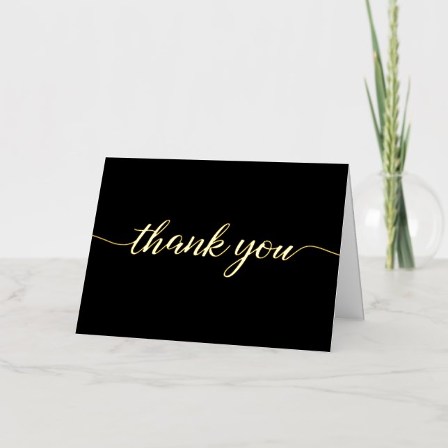 Custom 50th birthday Photo Script thank you Foil Greeting Card (Front)