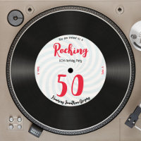 Custom 50th Birthday Retro Music Record Rocking 