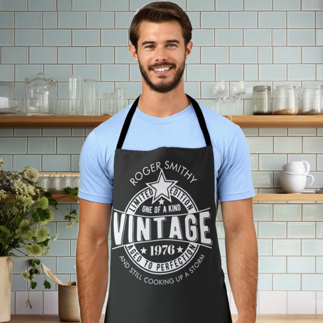 custom 50th Birthday Vintage Aged to perfection Apron (Creator Uploaded)